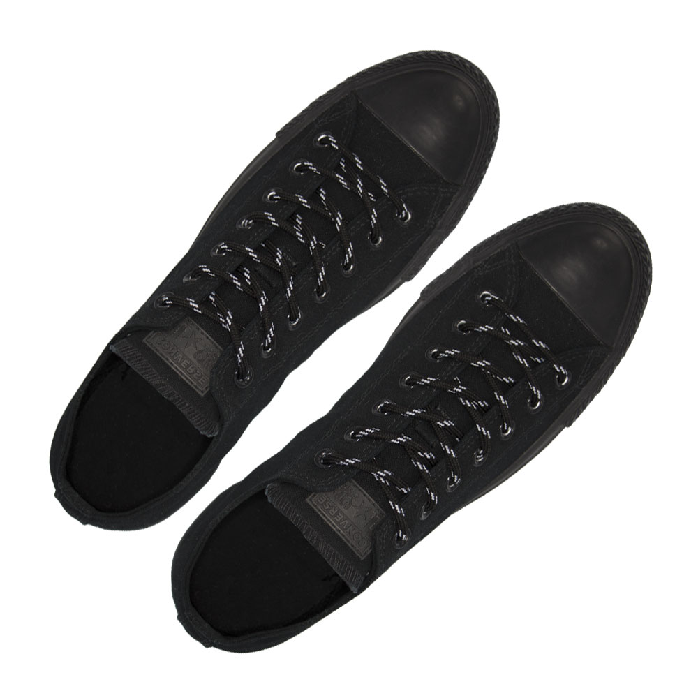 Black&#x20;with&#x20;White&#x20;Spots&#x20;-&#x20;Round&#x20;Spotted&#x20;Shoelace&#x20;-&#x20;Length&#x20;120cm&#x20;&#xD8;4mm