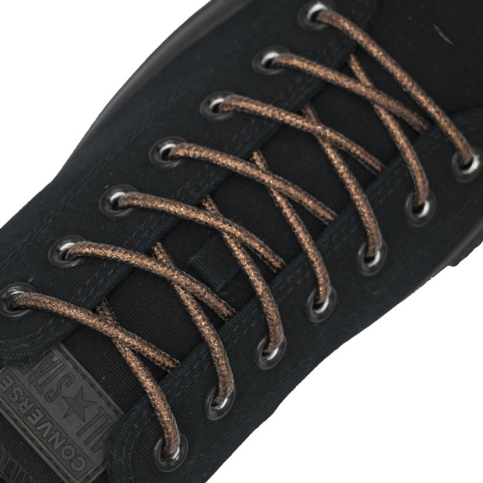 Brown Round Glitter Shoelaces