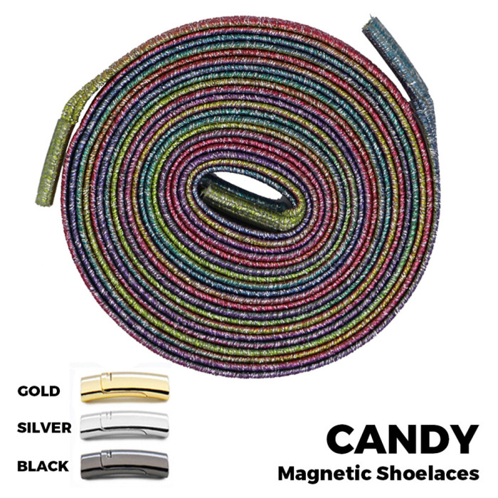 Candy Colour Magnetic Shoelace Lock Flat Elastic No-Tie Laces Candy Colour Magnetic Shoelace Lock Flat Elastic No-Tie Laces