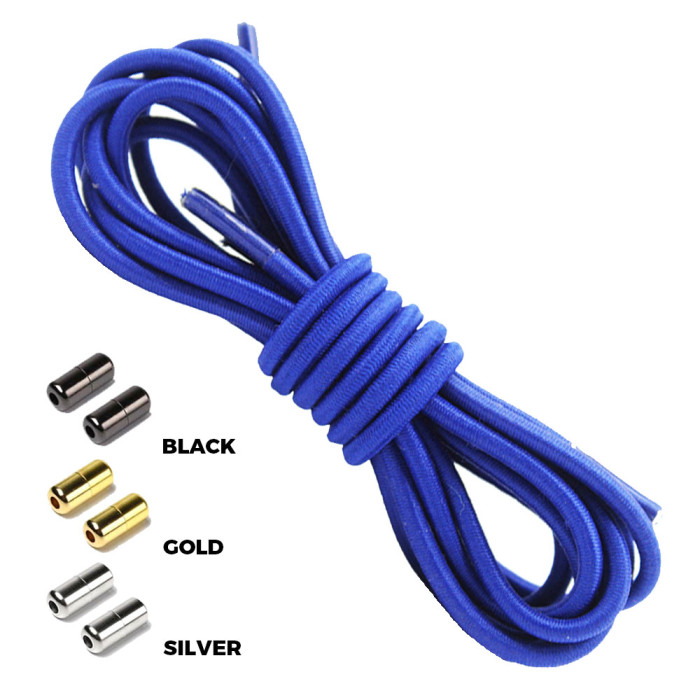 Dark Blue Round Elastic Shoelaces Capsule Lock Dark Blue Round Elastic Shoelaces Capsule Lock