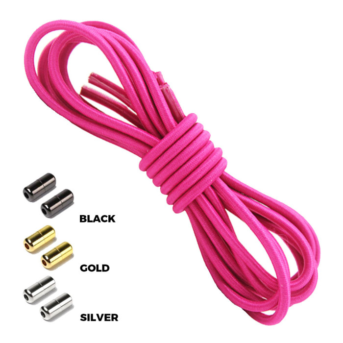 Dark Hot Pink Round Elastic Shoelaces Capsule Lock Dark Hot Pink Round Elastic Shoelaces Capsule Lock