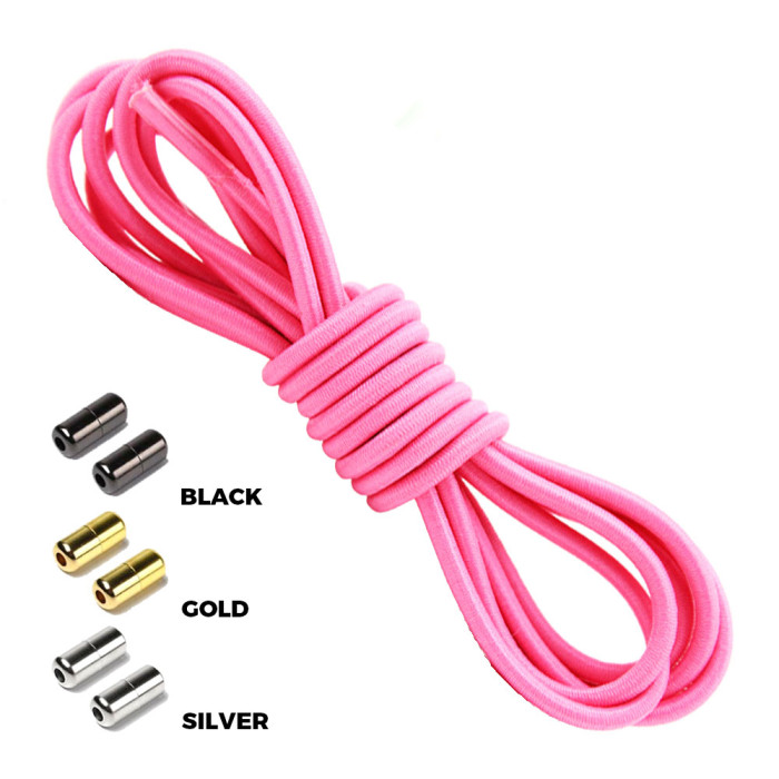 Light Hot Pink Round Elastic Shoelaces Capsule Lock Light Hot Pink Round Elastic Shoelaces Capsule Lock