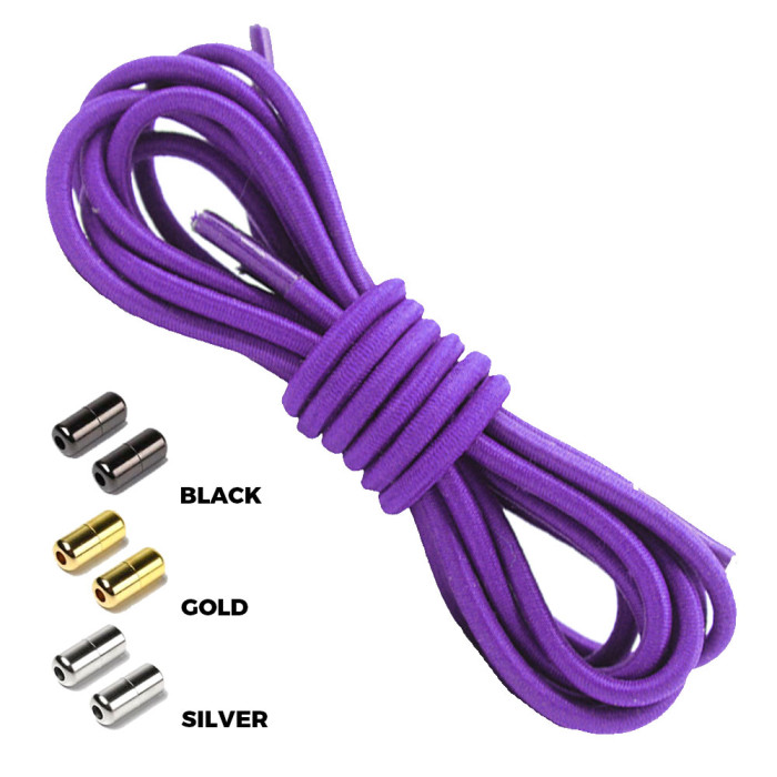 Purple Round Elastic Shoelaces Capsule Lock Purple Round Elastic Shoelaces Capsule Lock