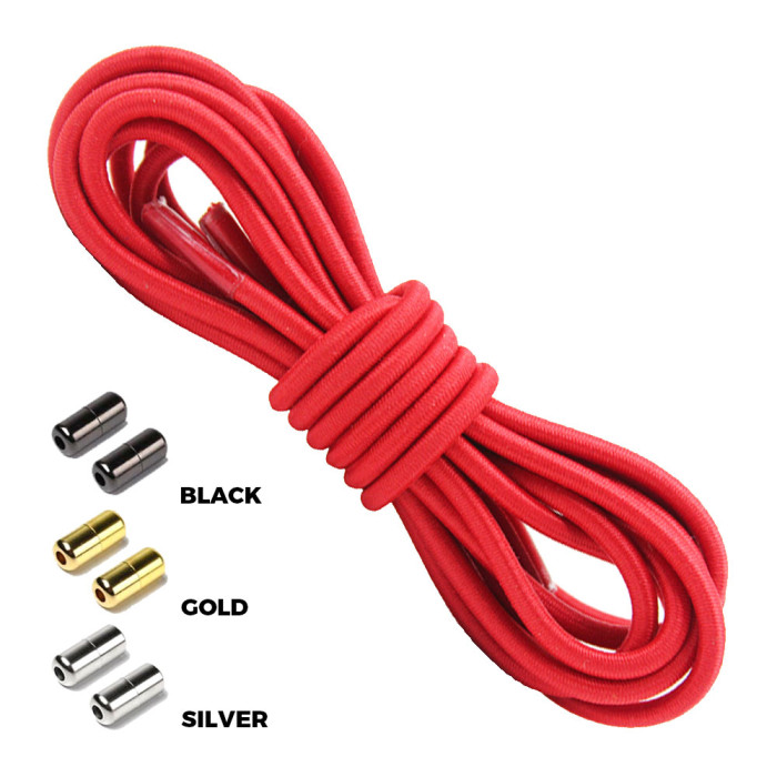 Red Round Elastic Shoelaces Capsule Lock Red Round Elastic Shoelaces Capsule Lock