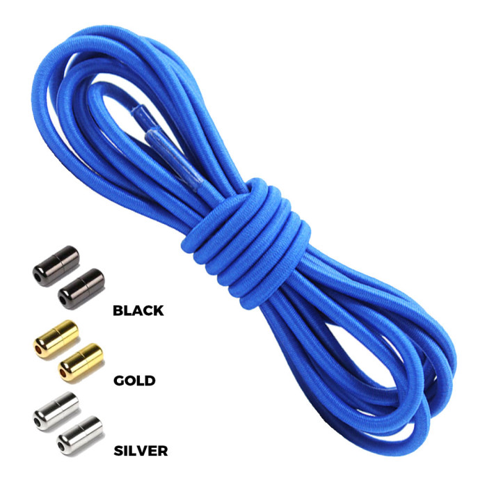 Royal Blue Round Elastic Shoelaces Capsule Lock Royal Blue Round Elastic Shoelaces Capsule Lock