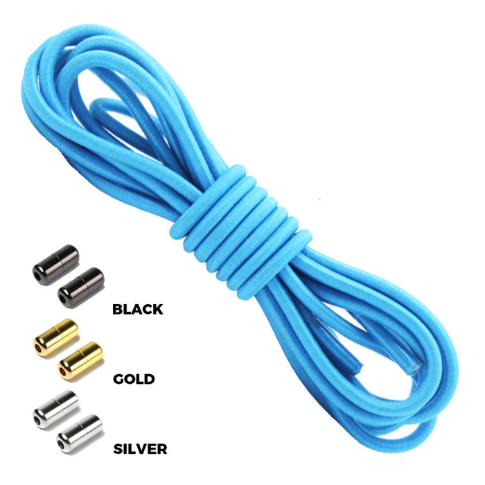 Vivid Blue Round Elastic Shoelaces Capsule Lock Vivid Blue Round Elastic Shoelaces Capsule Lock