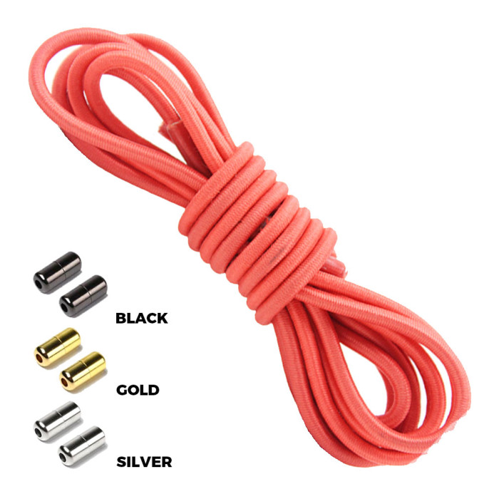 Watermelon Red Round Elastic Shoelaces Capsule Lock Watermelon Red Round Elastic Shoelaces Capsule Lock