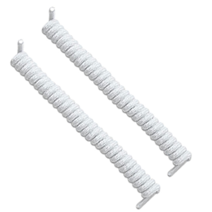 Curly Elastic No Tie Shoelace White Curly Elastic No Tie Shoelace White