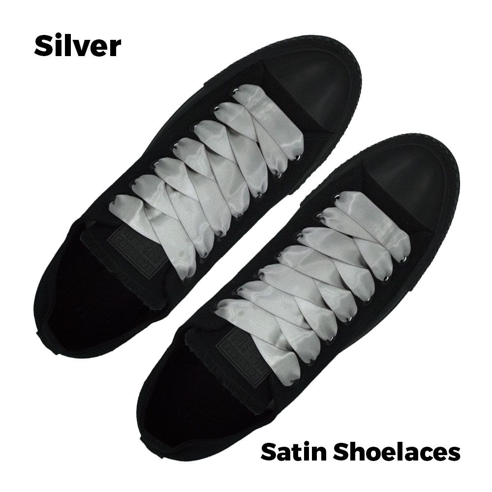 black satin ribbon shoelaces