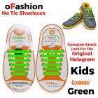 No Tie Shoelaces Silicone - Green 12 Pieces for Kids