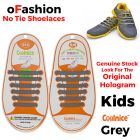 No Tie Shoelaces Silicone - Grey 12 Pieces for Kids