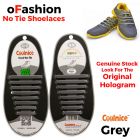 No Tie Shoelaces Silicone Grey 16 Pieces - Main