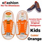 No Tie Shoelaces Silicone - Orange 12 Pieces for Kids
