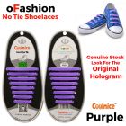 No Tie Shoelaces Silicone Purple 16 Pieces Main