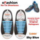 No Tie Shoelaces Silicone - Sky Blue 16 Pieces for Adults - Single Back