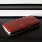 Samsung Galaxy S6 - Classic Brown Leather Case Wallet Front Side