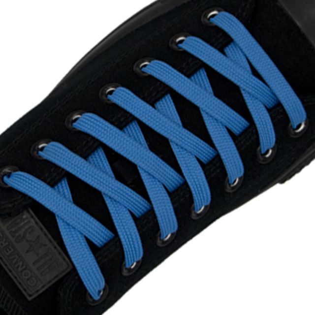 Polyester Shoelace Flat - Baby Blue Length 80cm Width 1cm