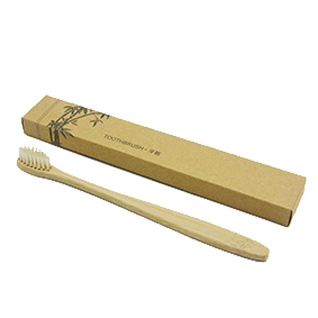 Toothbrush Bamboo Medium Bristles - White (12 Pack)
