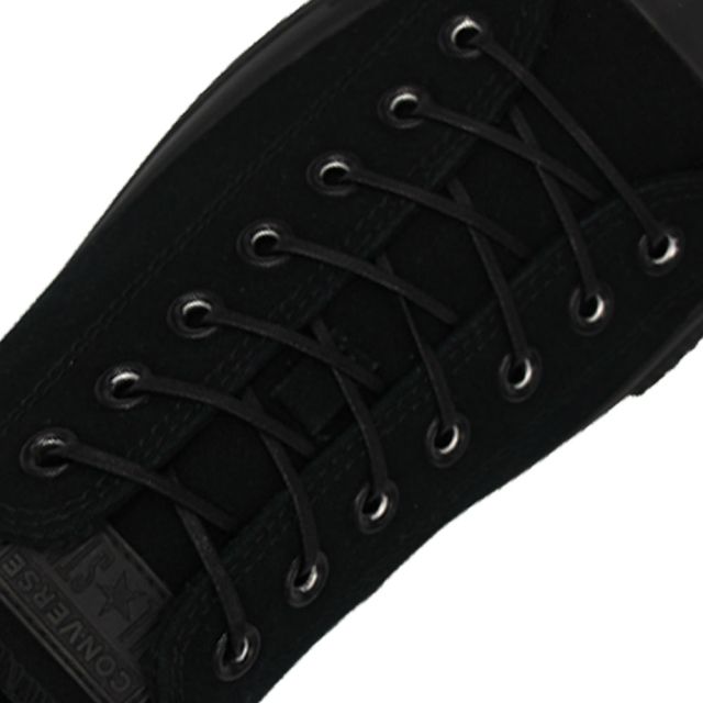 3mm Wax Flat Shoelace - Black 120cm