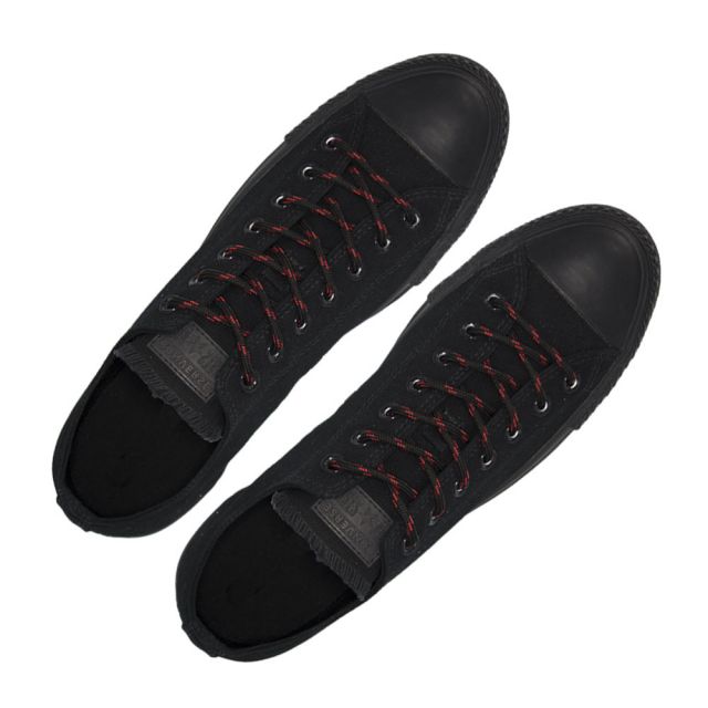 Black with Red Spots - Round Spotted Shoelace - Length 120cm Ø4mm