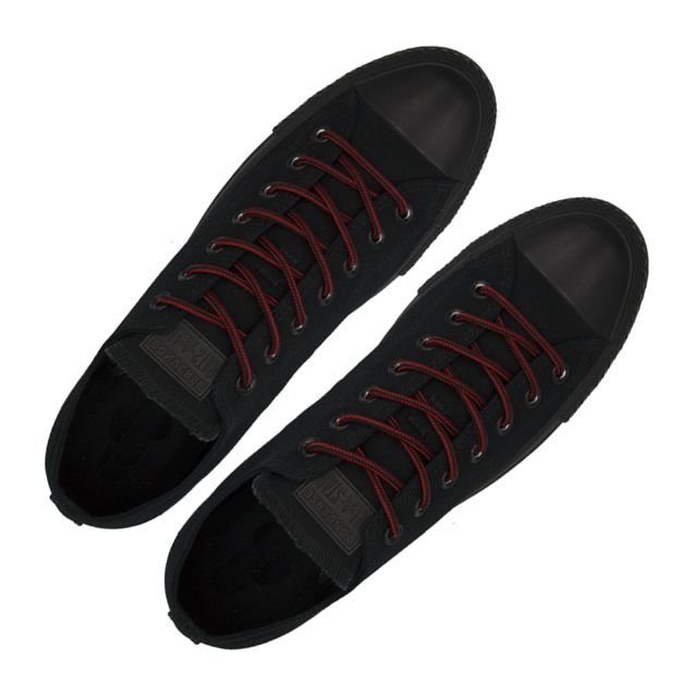 Red Black Two Tone Bootlace Shoelace 100cm - Ø5mm