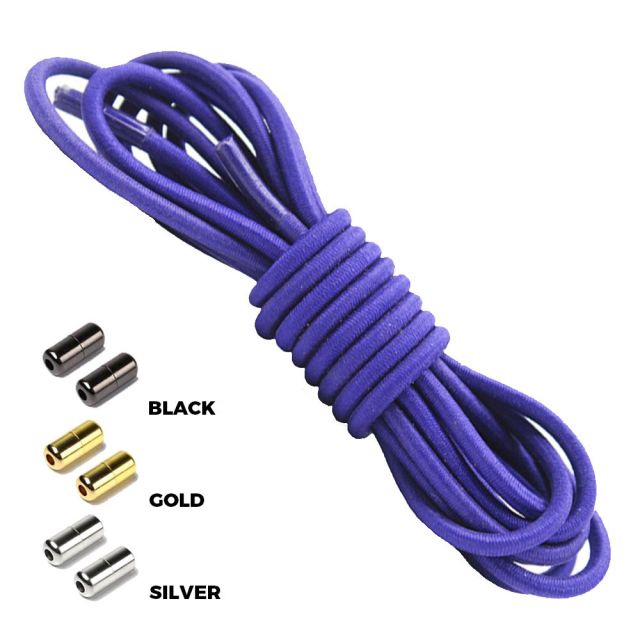 Bluish Violet Round Elastic Shoelaces Capsule Lock