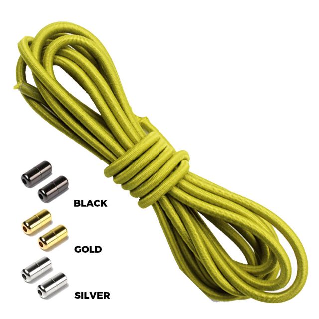 Olive Green Round Elastic Shoelaces Capsule Lock