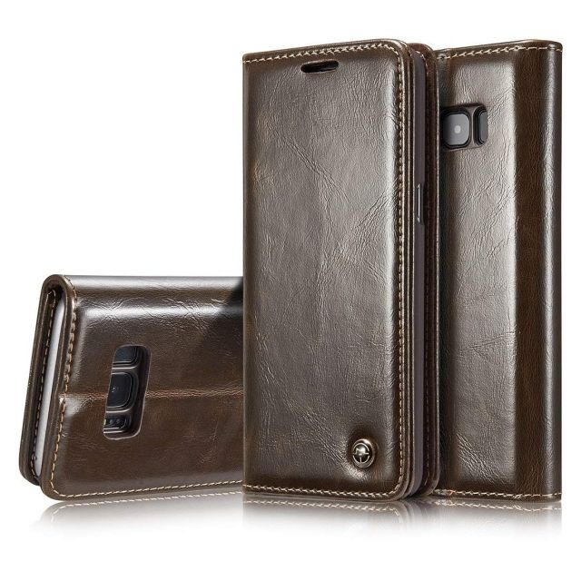 Premium Brown Leather Case Wallet - Apple iPhone XS CaseMe
