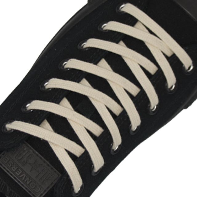 Cotton Shoelaces Flat - Cream 140cm Length 7mm