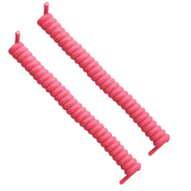 Curly Elastic No Tie Shoelace Pink Laces