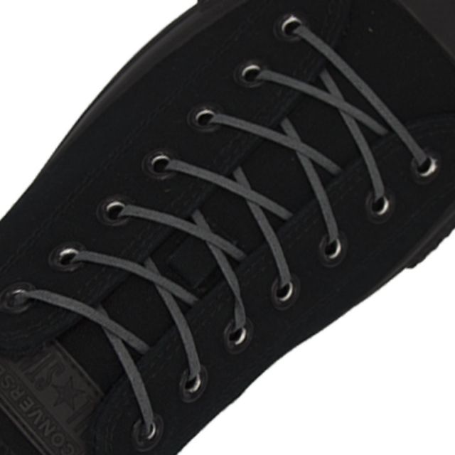 Length: 60cm | Width: 3mm | Flat Dark Grey Wax Shoelace