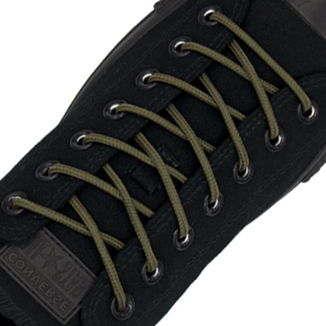 Polyester Shoelace Round - Dark Khaki Length 80cm Diameter 4mm