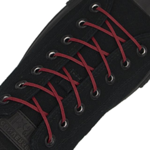 3mm Wax Flat Shoelace - Dark Red 100cm