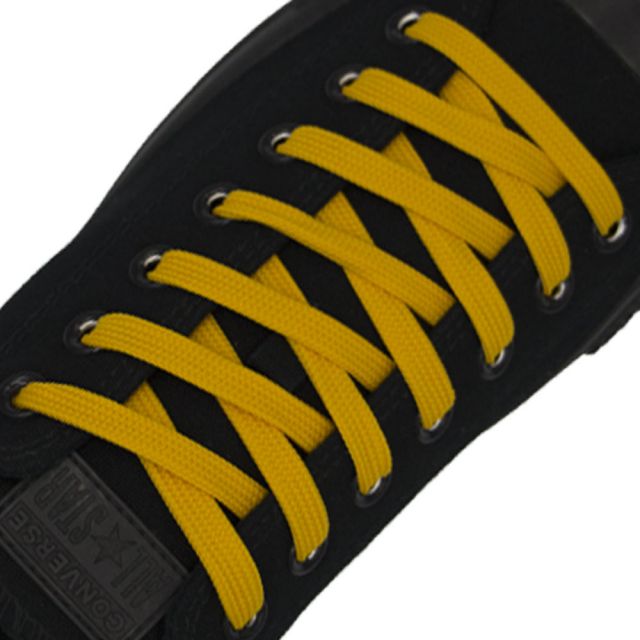 Polyester Shoelace Flat - Dark Yellow Length 80cm Width 1cm