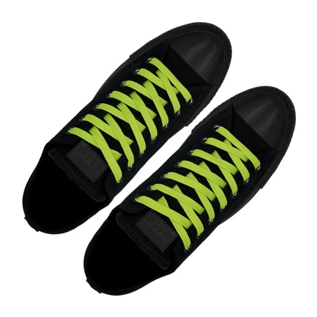 Polyester Shoelace Flat - Fluro Green Length 120cm Width 1cm
