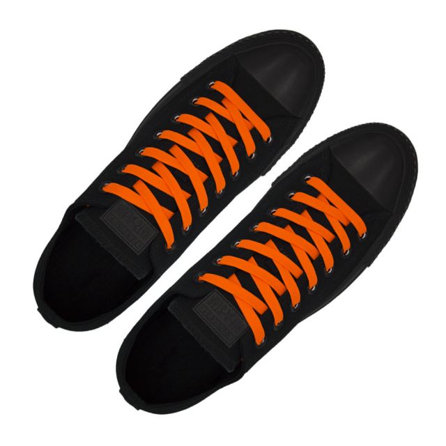 Polyester Shoelace Flat - Fluro Orange Length 120cm Width 1cm