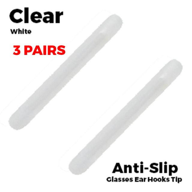 Glasses Ear Silicone Tubes Anti-Slip Grip Clear White