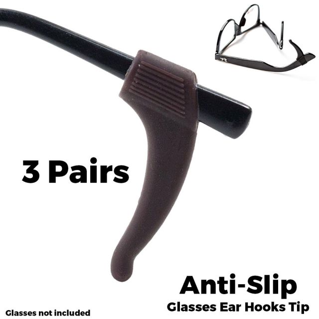 Eye Glasses Ear Hooks Anti-Slip Brown