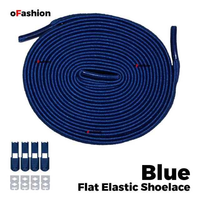Coolnice Flat Elastic No Tie Shoelaces - Blue