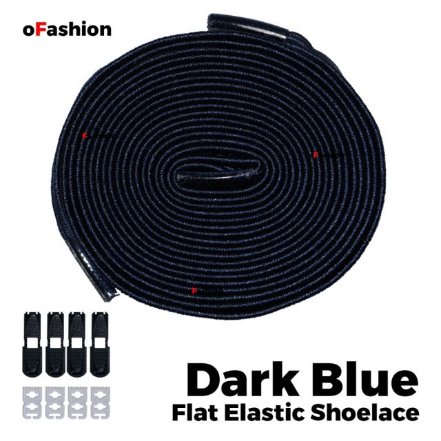 Coolnice Flat Elastic No Tie Shoelaces - Dark Blue