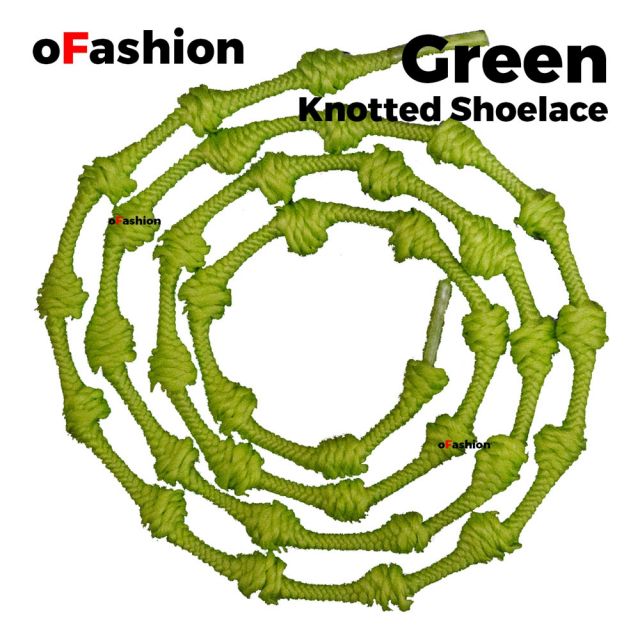 oFashion Knotted No Tie Shoelaces - Green Main