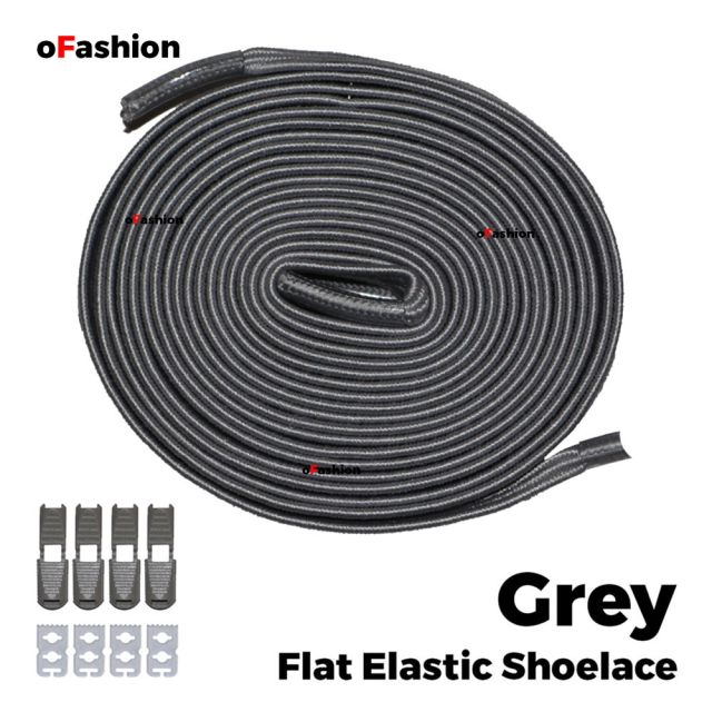 oFashion Flat Elastic No Tie Shoelaces - Grey