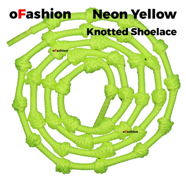 Coolnice Knotted No Tie Shoelaces - Neon Yellow Main