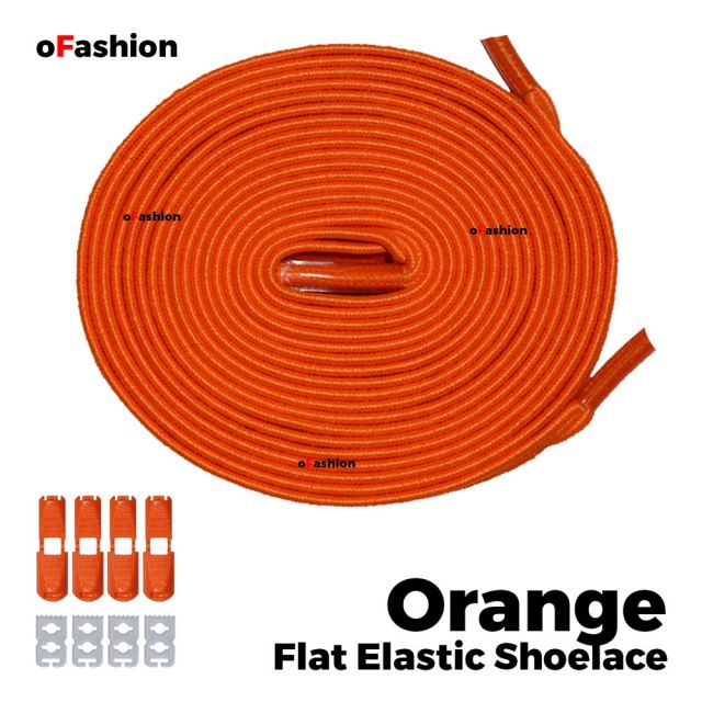 Coolnice Flat Elastic No Tie Shoelaces - Orange