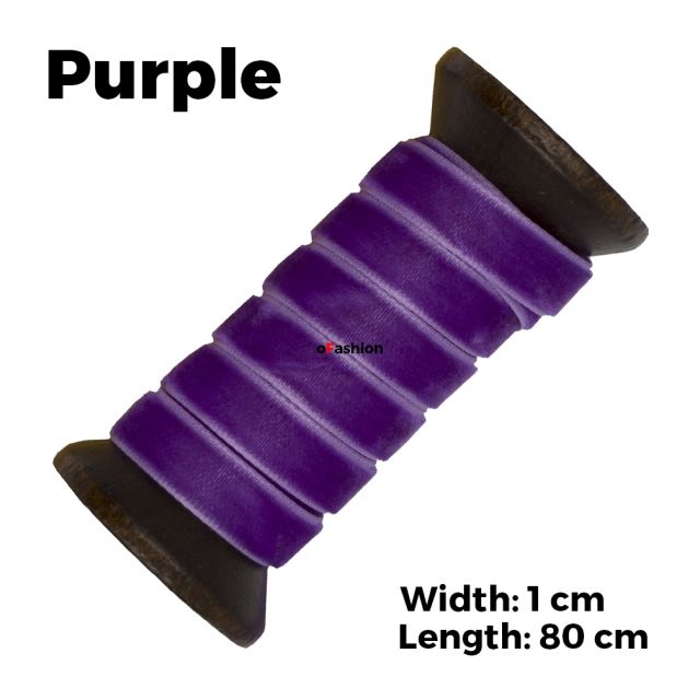 Velvet Ribbon Shoelaces - Purple L: 80cm W: 1cm