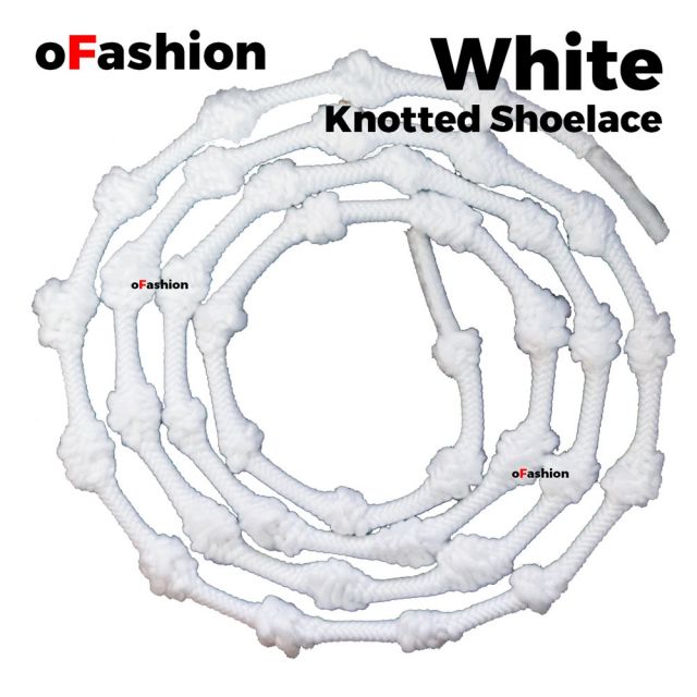 Coolnice Knotted No Tie Shoelaces - White