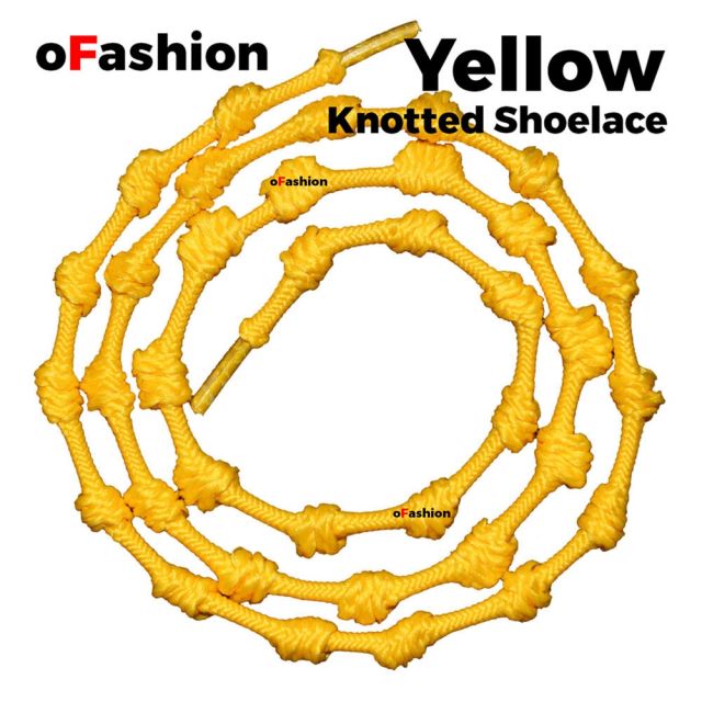Coolnice Knotted No Tie Shoelaces - Yellow Main