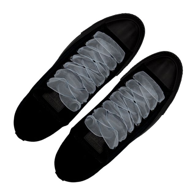 Organza Shoelaces - Light Blue 120cm Length 2.5cm Width Flat