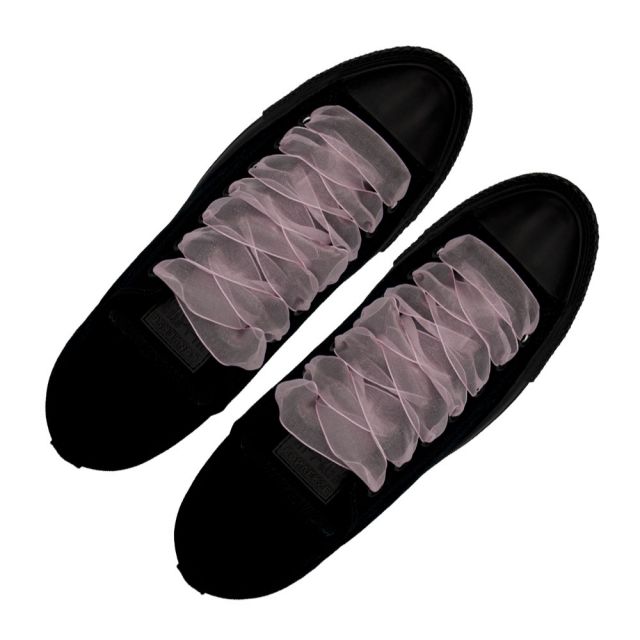 Organza Shoelaces - Pink 120cm Length 2.5cm Width Flat