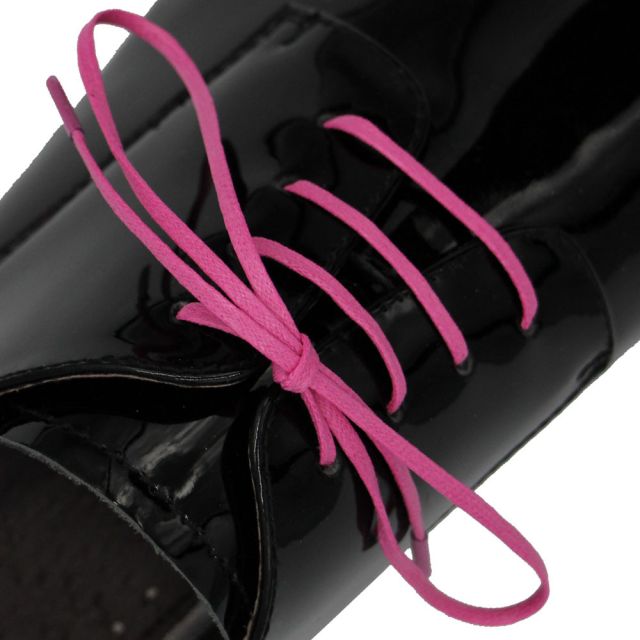 Length: 60cm | Width: 3mm | Flat Pink Wax Shoelace